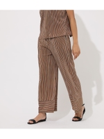 AFRICAN STRIPS PLEATED PANTS/柄BRN5