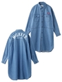 BACK LOGO DENIM SHIRT DRESS/インディゴ