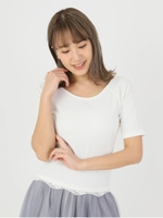 BACKスカーフリボンTOPS/オフホワイト