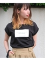 BOXロゴプリントフレンチスリーブTシャツ/ブラック