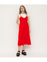 COTTON C/A DRESS/L/RED1