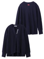 CREST LOGO WAFFLE TOP/ネイビー