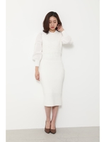 Cable Knit Puff SLV OP/WHT