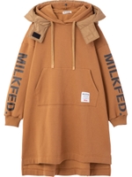 DOUBLE LAYER HOODED DRESS/ベージュ