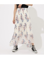 FLOWER ASYMMETRY PLEATS SKIRT/柄WHT5