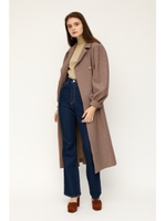 GLEN CHECK VOLUME S／L COAT/M/BEG7
