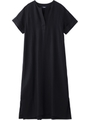 HENLEY NECK DRESS/ブラック