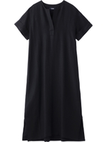 HENLEY NECK DRESS/ブラック