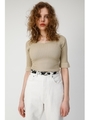 LOW NECKED KNIT トップス/L/BEG1