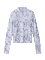MARBLE MESH L/S TOP/ホワイト
