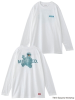 MILKFED. x SESAME STREET LS TEE COOKIE MONSTER/ホワイト