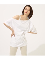 ONE SHOULDER LOOSE CUT TOPS/O/WHT1