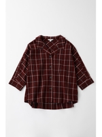 OPEN COLLAR SUCKER PLAID シャツ/D/RED3