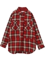 PLAID OVERSIZED SHIRT/レッド