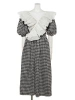 Pearly Ruffle Wrap Dress/GRAY