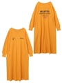 RAGLAN SLEEVE CREW NECK DRESS/イエロー