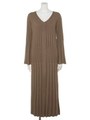 RIB KNIT TIERED DRESS/KHAKI