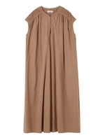 SHOULDER GATHER SLEEVELES DRESS/ブラウン