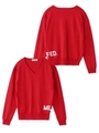 SIDE LOGO V-NECK KNIT TOP/レッド