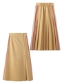 SIDE STRIPE PLEATED SKIRT/ベージュ