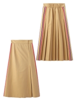 SIDE STRIPE PLEATED SKIRT/ベージュ