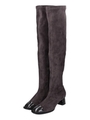 SQUARE LONG BOOTS/GRAY