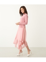 SheerフレアKnitコンビOP/PNK