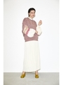 THROW PLEATS ロングスカート/O/WHT1