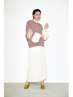 THROW PLEATS ロングスカート/O/WHT1