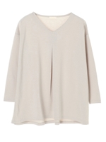VネックAラインチュニック/ライトベージュ