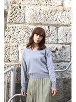 VネックニットTOPS/T.GRY