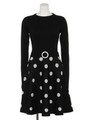 WO64 ROBE ドッキングニットワンピース/ブラック系