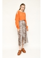 ZEBRA FRONT BUTTON SLIT スカート/M/BRN7