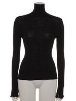 [BED&BREAKFAST]Cosmorama Wool High Neck Top/BLACK
