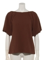 [BED&BREAKFAST]Twist Links Puff Sleeve Top/BROWN