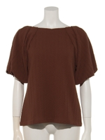 [BED&BREAKFAST]Twist Links Puff Sleeve Top/BROWN
