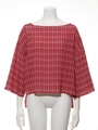 [BED&BREAKFAST]Ｔｕｃｋ　Ｃｈｅｃｋ　ショートトップ/RED
