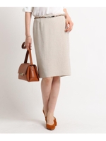 [S]【ハンドウォッシュ】麻調タイトスカート/ライトベージュ(951)