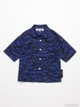 [h/BOY・ボーイズ]ドッグゼブラプリント6分袖シャツ/ブルー