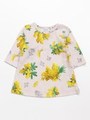 [ベビー]ミモザバードプリント7分袖Tシャツ/ピンク
