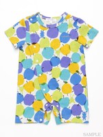 [ベビー・ユニセックス]notsobig アップルドゥドゥプリント半袖カバーオール/ライトグレ-