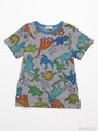 [ボーイズ]グラフィティダイナソー（恐竜）プリント半袖Tシャツ/杢グレー