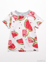 [ユニセックス]スイカプリント半袖Tシャツ/生成