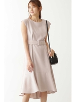 ｜美人百花 4月号掲載｜ベルトマーメイドワンピース/ベージュ(040)
