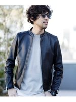 《WEB限定》ラムレザーシングルライダース/ブラック(010)