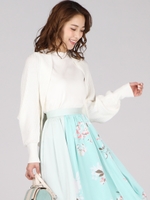 《手洗い可能》ボレロカーディガン×ハイネックノースリーブアンサンブル/ホワイト