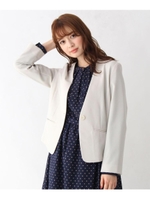 【42(LL)WEB限定サイズ】【洗える／イージーケア／抗ピル】ノーカラージャケット/ベージュ(052)