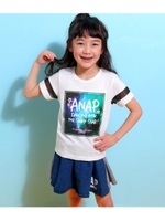 【ANAP KIDS】 メッシュライン宇宙柄プリントTシャツ/ホワイト(001)