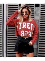 【ANAP】 プリントクロップドトップス/レッド(025)