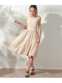 【CHILLE】 バッククロスワンピース/ベージュ(005)